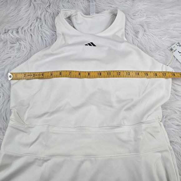 Adidas Tennis Y-Back Dress Womens Large 2 Piece With Shorts White New With Tags - Picture 8 of 16